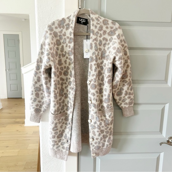 NWT Ugg Leopard Oversized Cardigan - Picture 3 of 6